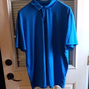Member's Mark Blue Striped Polo Shirt, XL